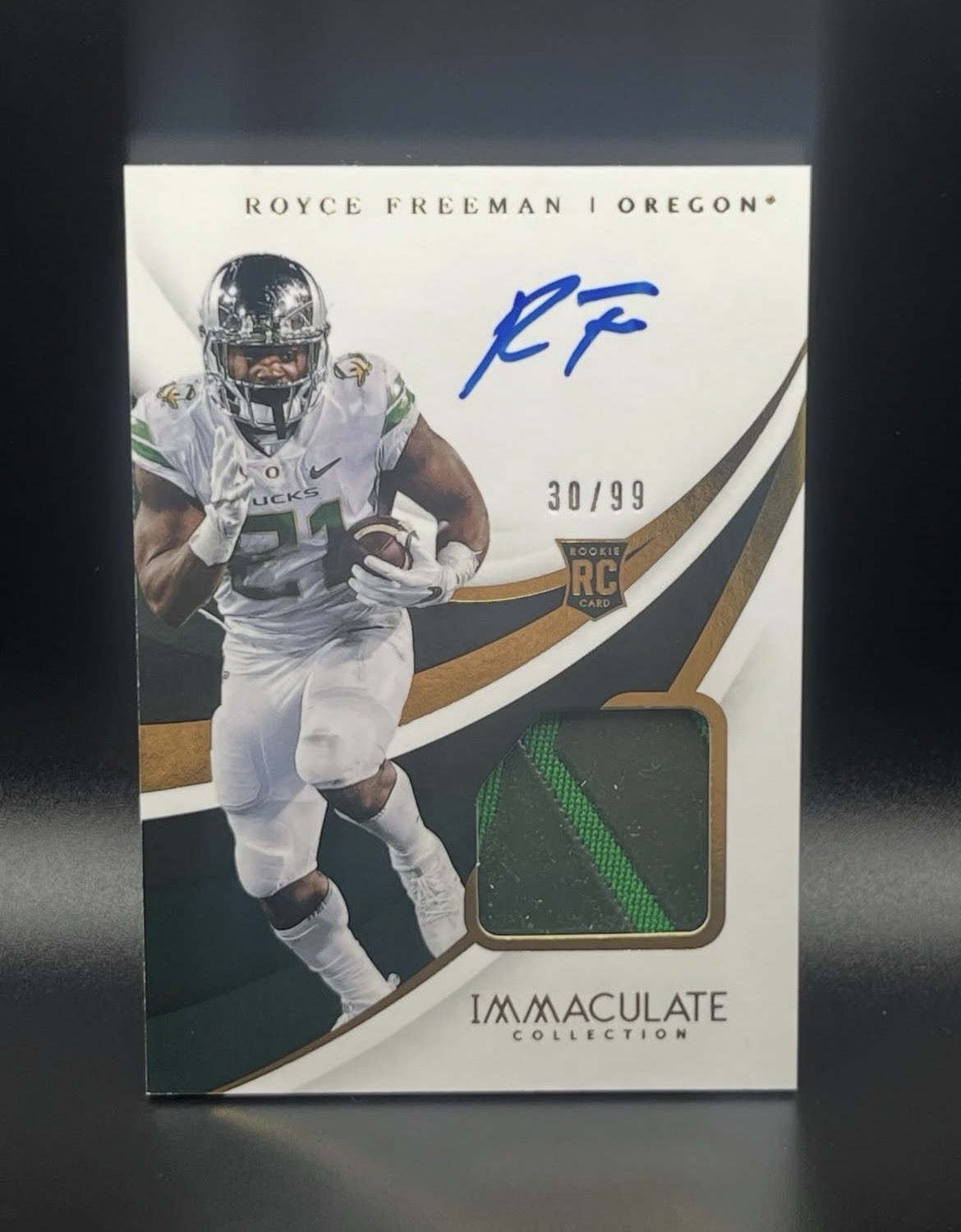 Royce Freeman Panini Immaculate Collegiate #134 Autograph Patch