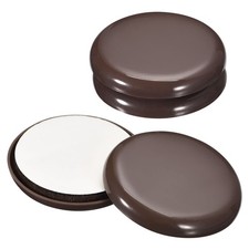 4Pcs Furniture Sliders 2" - Plastic Self-adhesive Round Sliding Pads Brown