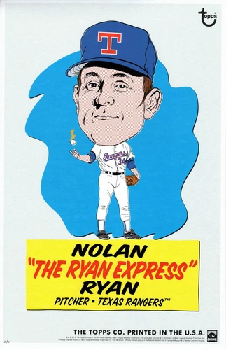 2014 TOPPS WALL ART ILLUSTRATIONS NOLAN RYAN EXPRESS 11X17 CARD LIMITED TO /99