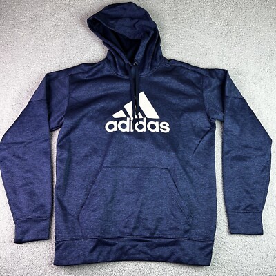 Adidas Climawarm Athletic Pullover Hoodie Sweat Shirt Mens M  Blue Spotted