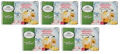5x L' Angelica Tisana Drenante Anticell Kalter Kräutertee Packung 18 Filtern