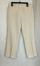 Allen B Schwartz Women Size 12 Cream Lined Pants Polyester Blend Suit Separate