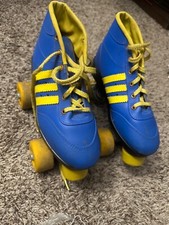Colt Precision Urethane Roller Skates Blue With Yellow Stripes Size M 4 W 6