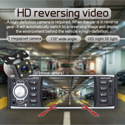 4" Single 1 Din In-Dash Bluetooth Car Radio Stereo RDS/AM/FM Touch Screen Mirror - Picture 9 of 17