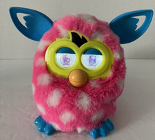 HASBRO YETI TALKING FURBY BLOOM INTERACTIVE PINK WHITE POLKA DOT WITH BLUE FEET