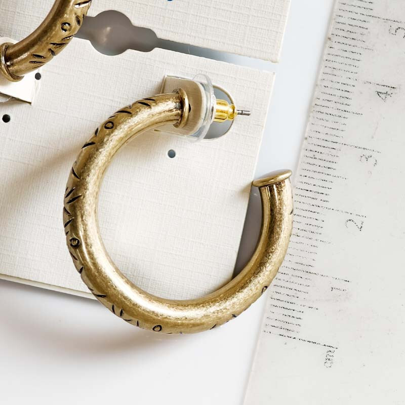 New Lucky Brand Boho Heavy Hoop Earrings Retro Women Party Vacation Jewelry Gift