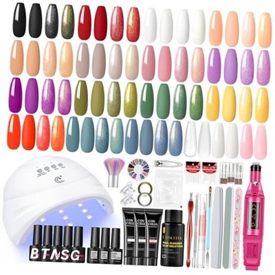 Gel Nail Polish Kit with U V Light Starter Kit and Drill 15 Colors Gel set2