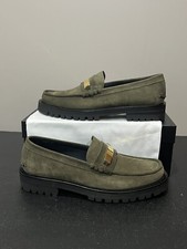 Versace Lug Sole Loafers Khaki Gold 11 (44)