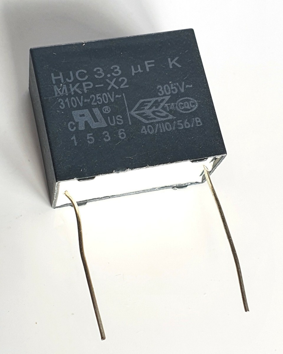 3.3uF 310V, MKP HJC brand, X2 Safety Capacitor pitch 27mm ~275V, K