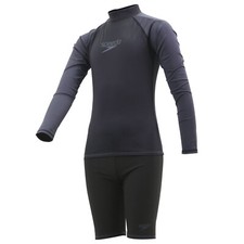 Speedo Rash Guard-Set für Jungen UPF 50+ Langarm-Badeshirt und Badeanzug-Set