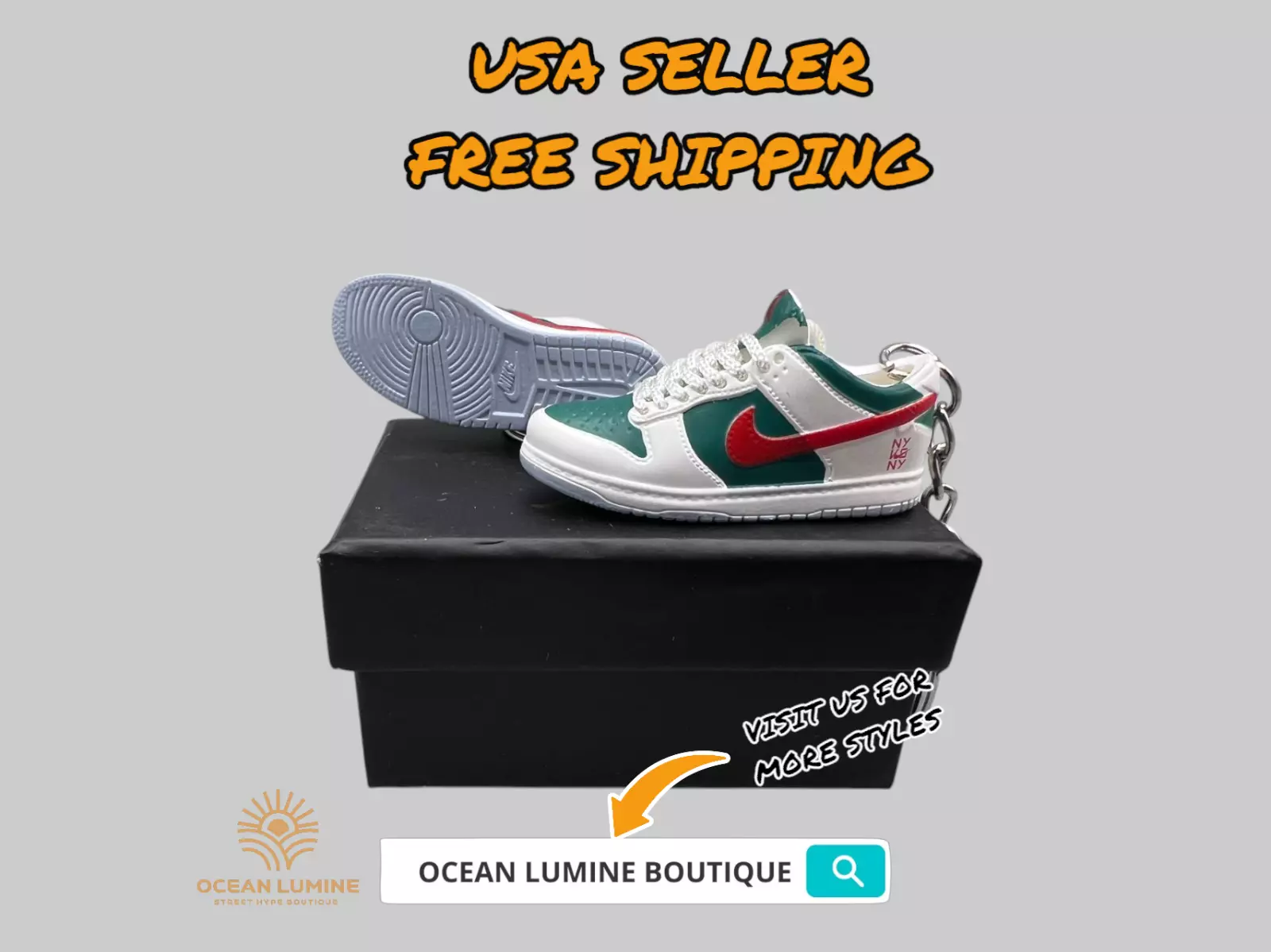 SB Dunk Low Mini Porte clés Baskets 3D, Baskets Basketball Boîte de Collection Options