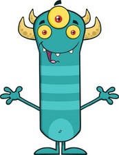 30 Custom Blue Monster Personalized Address Labels