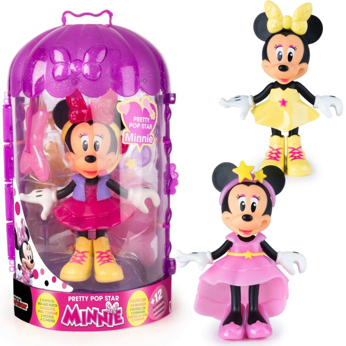 Disney Minnie Mouse Mini Pretty Pop Star Doll with Wardrobe Outfits Official