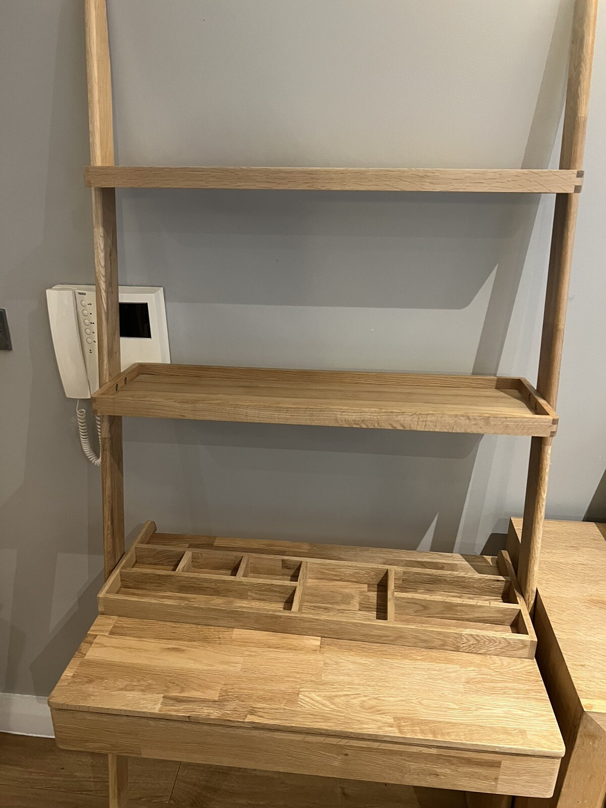 Futon Company leaning ladder desk with storage Oak eBay