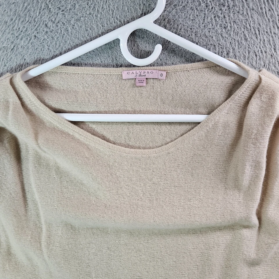 Suéter Top Calypso St. Barth 100% Cachemira Mujer Talla 0 Mediano/Grande Beige Foto 2 de 4