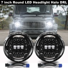 2x 7 inch BLACK Halo LED Headlights For 2002-06 Mercedes Benz W463 G Class Wagon