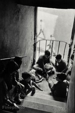 1953 HENRI CARTIER-BRESSON Trastevere Rome Italy Boys Staircase Photo Gravure