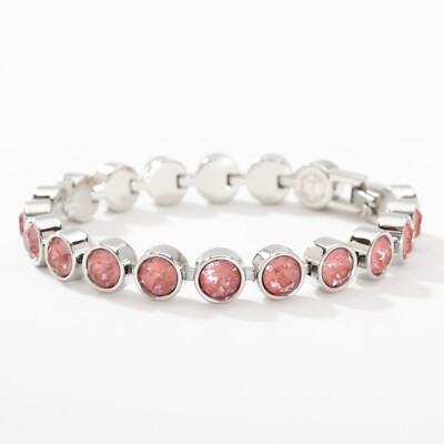 Touchstone Crystal by Swarovski MAROON Ignite Ice Bracelet Rhodium Plated 7 1/4''
