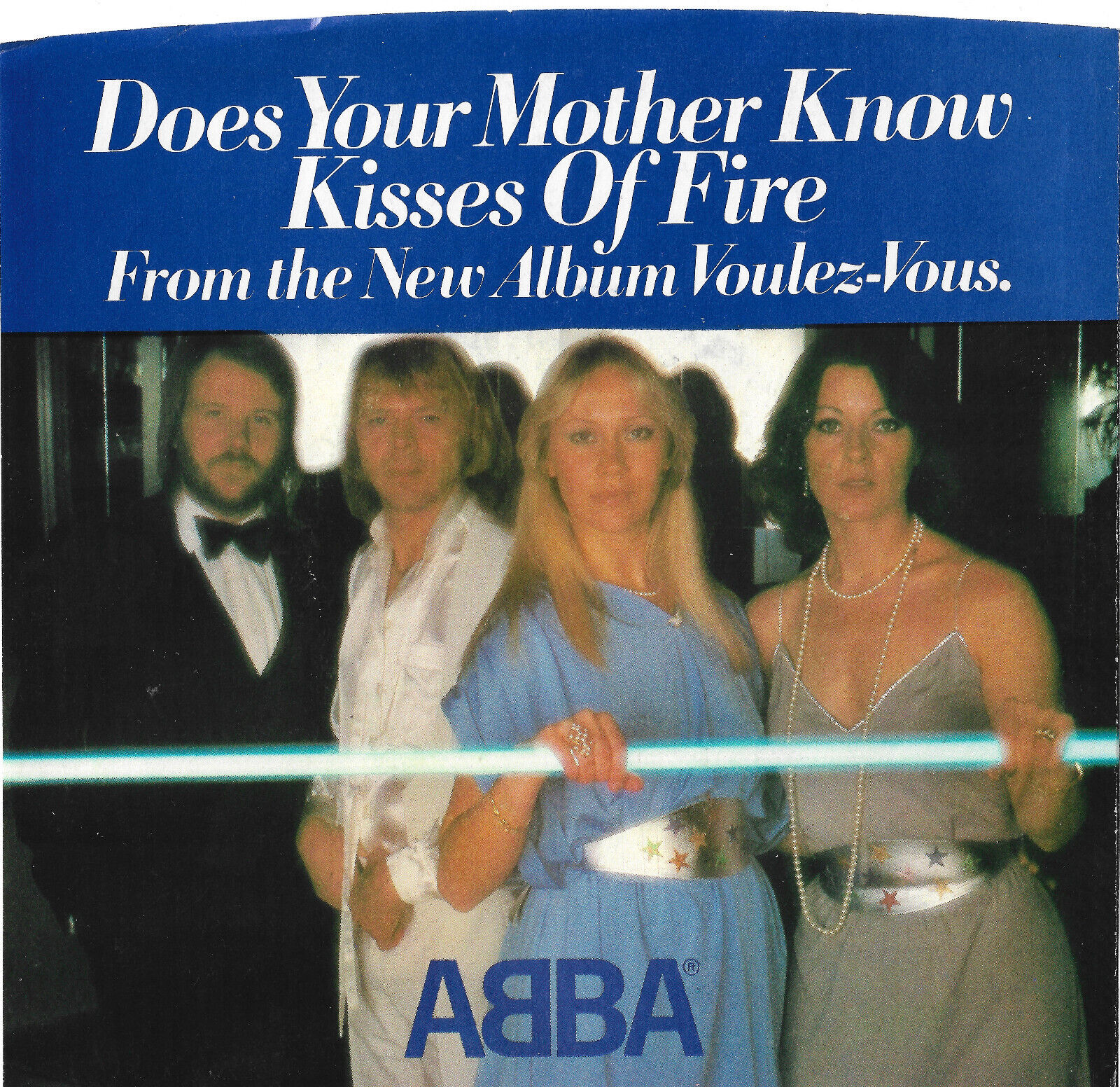 ABBA Does Your Mother Know/Kisses Of Fire USA Picture Sleeve/45 Single 1979