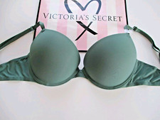 VICTORIA'S SECRET PINK Super Push-Up Bra VS Green 34C 36B NWT