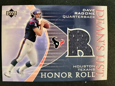 2003 Upper Deck Dave Ragone EVENT WORN JERSEY CARD Card #dl-dr - Texans