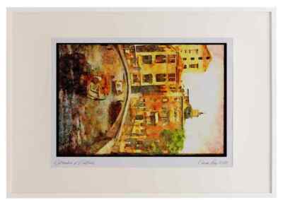 Italien 111049 Boote im Kanal Venedig A2 Bilderrahmen Aquarelldruck
