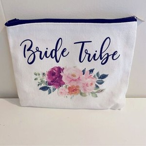 Bride Tribe Makeup Case Pouch zipper bag PLUS Beauty Supplies - Bridesmaid gift