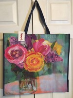 Tj Maxx Floral Shopping Bag Reusable Travel Tote Purple Pink Yellow Flowers Tj Maxx Floral Shopping Bag Reusable Travel Tote Purple Pink Yellow Flowers