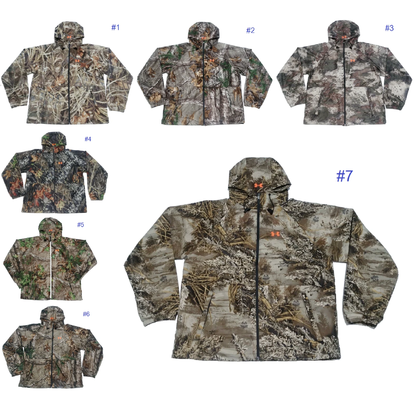 NEW Under Armour Track Cold Gear Camo Hunting Hybrid Hooded Zip Jacket Men M L