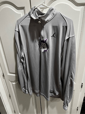 Jordan Washington Huskies 1/4 Zip Pullover Gray Dri-FIT Men s L NCAA Team Gear