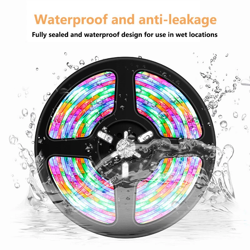 Battery Power LED Strip Lights 2835 RGB TV Backlight Lighting Remote Control - Image 3 of 4