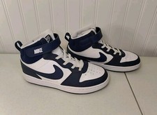 Nike Boys Kids Size 3Y GS Court Borough Mid 2 White Void Signal Blue CD7783-107