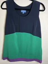 Simply Vera Vera Wang Mini Shift Dress Womens Small Colorblock Navy Green Purple