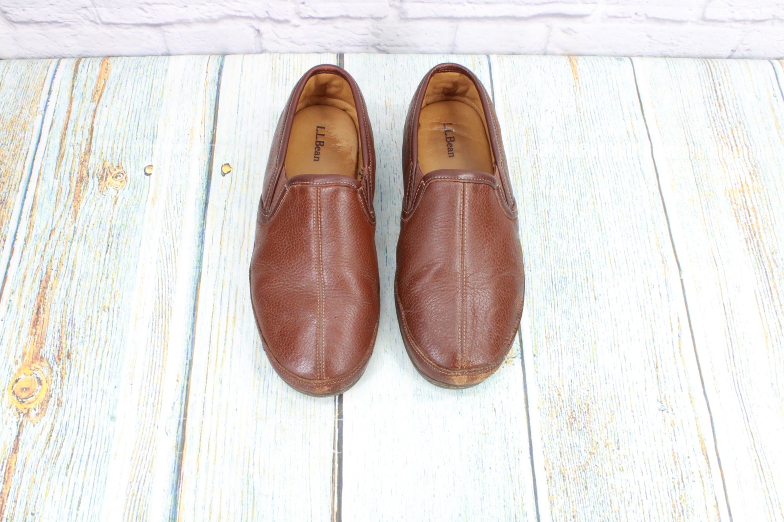 LL Bean Men's Elkhide Leather Scuffs Indoor Outdoor Rubber Sole