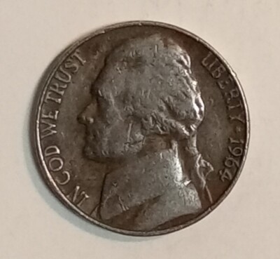 1964 (P) Jefferson Nickel *Improperly Annealed* Gun Metal Grey (B-14)