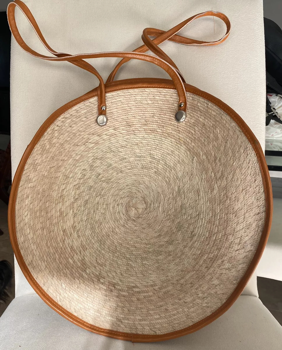 Large Circle Straw Tote Bag