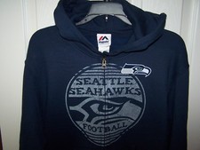 Seattle Seahawks Blue Zippered Hooded Sweatshirt Mens XL New with tags