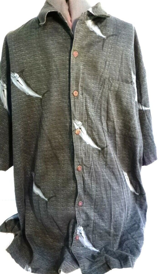AFTCO Chemise boutonnée en marlin d'eau bleue XL TN-O. Manches