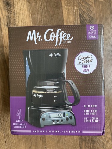 Mr. Coffee ® 4-Cup Cafetera Programable, Negro, DRX5-NP | eBay