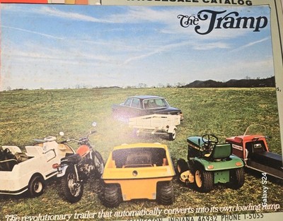 RARE ''THE TRAMP'' TRAILER CONVERTS TO OWN LOADING RAMP BROCHURE 1970S 