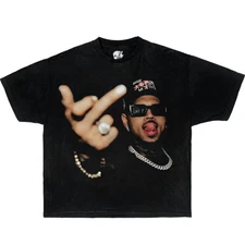 Chris Brown Finger Vintage Boxy Shirt oversized streetwear y2k breezy bowl