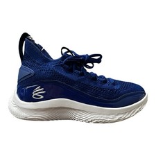 Under Armour Curry Flow 8 Basketball Shoes Royal Blue And White Size 4