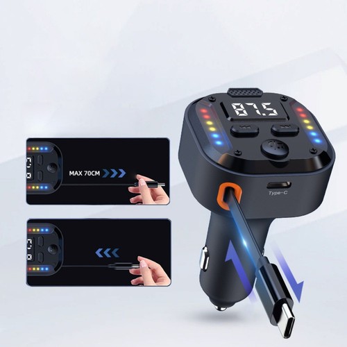 Vehicle Charging Cable PD30W For QC3 0 Dual Output For Front Rear Seats