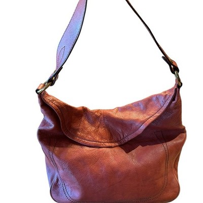 Frye Leather Brick Red Shoulder Bag with Magnetic Closure