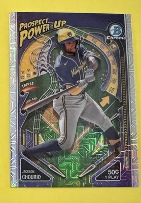 2024 Bowman Mega Box Chrome ~ Jackson Chourio #PP-6 ~ Prospect Power-Up Mojo