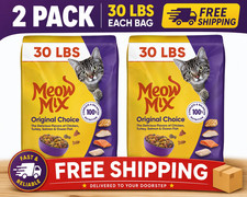 Meow Mix Original Choice Dry Cat Food, 30-lb bag  2 Pack 