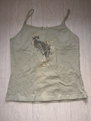 Identic Trägershirt Khaki Größe M mit Aufdruck 