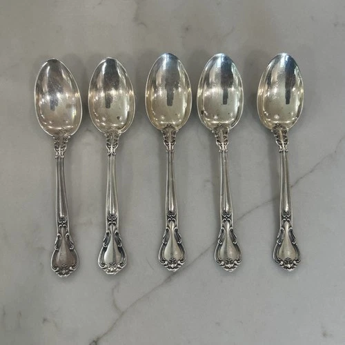 Gorham sterling silver 5 spoons 5 3/4” long 148 Grams Total Weight