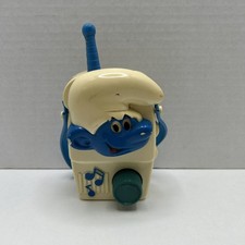 Vintage 1982 Illco Smurf Wind Up Music Toy TESTED WORKS