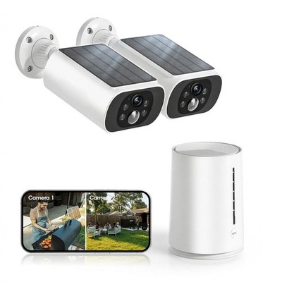 4MP Funk Solar Überwachungskamera Set Außen Kamera System WLAN Audio Kabello